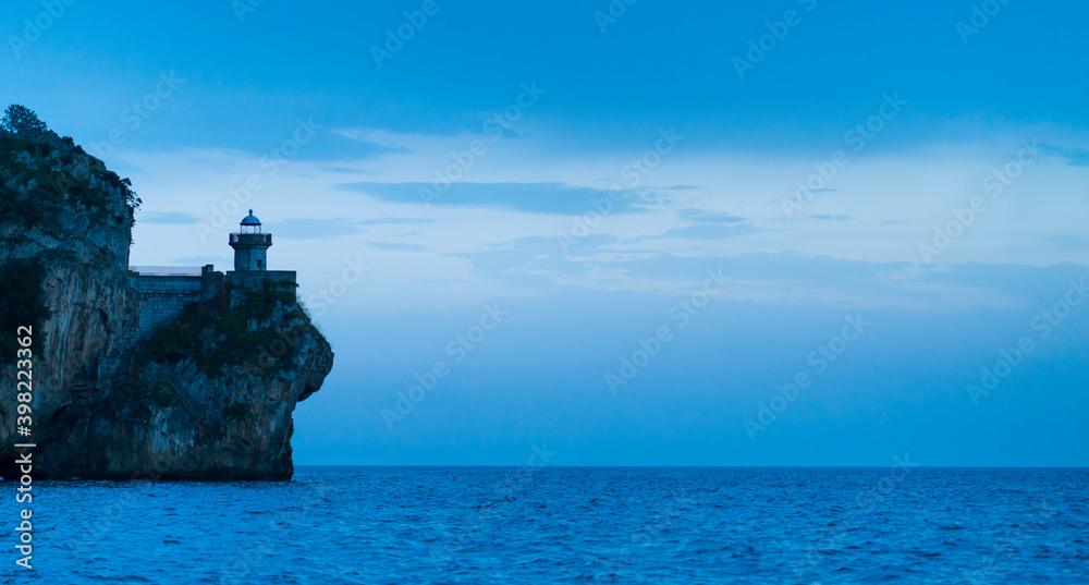 El Pescador Lighthouse, Mount Buciero, Santoña, Marismas de Santoña, Victoria y Joyel Natural Park, Cantabrian Sea, Cantabria, Spain, Europe