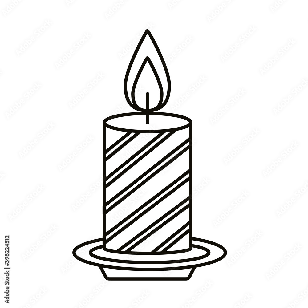 happy merry christmas candle line style icon happy merry christmas candle line style icon