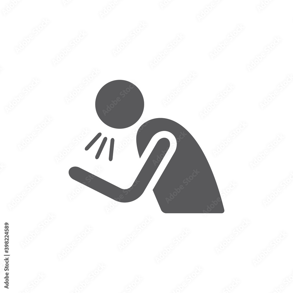 Cough flat icon. Virus and bacteria illustration