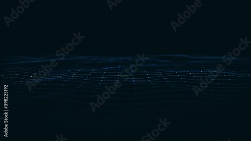 Abstract Waving Lines Fx Background Loop/ 4k animation of an abstract background with fracta particle lines waving and seamless looping photo