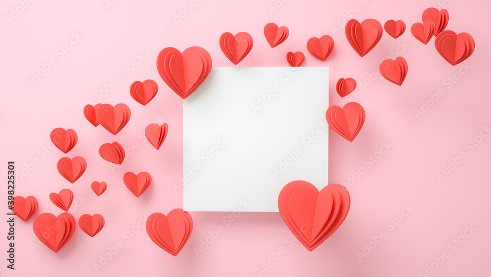 Frame mockup with love concept. Valentines day, mothers day, wedding invitation. 3d Rendering Frame mockup with love concept. Valentines day, mothers day, wedding invitation. 3d Rendering