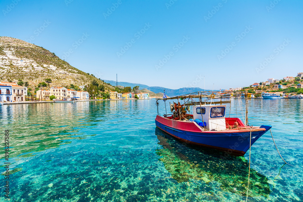 The harbour view in Kastellorizo Island. Katellorizo is populer tourist destination in Greece.