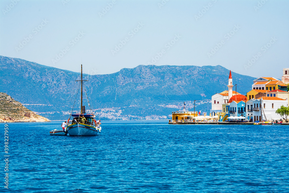 Obraz premium Kastellorizo Island harbour view in Greece