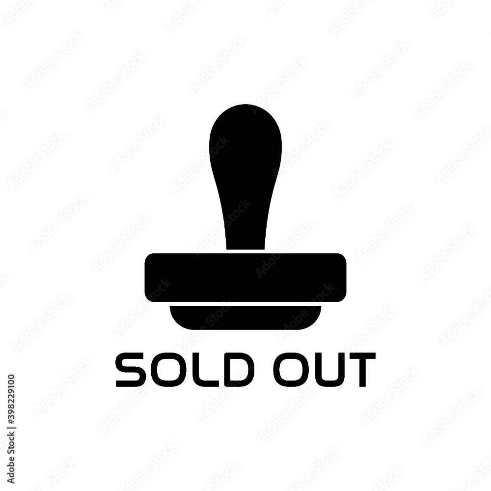 Sold out stamp icon isolated in white background Sold out stamp icon isolated in white background