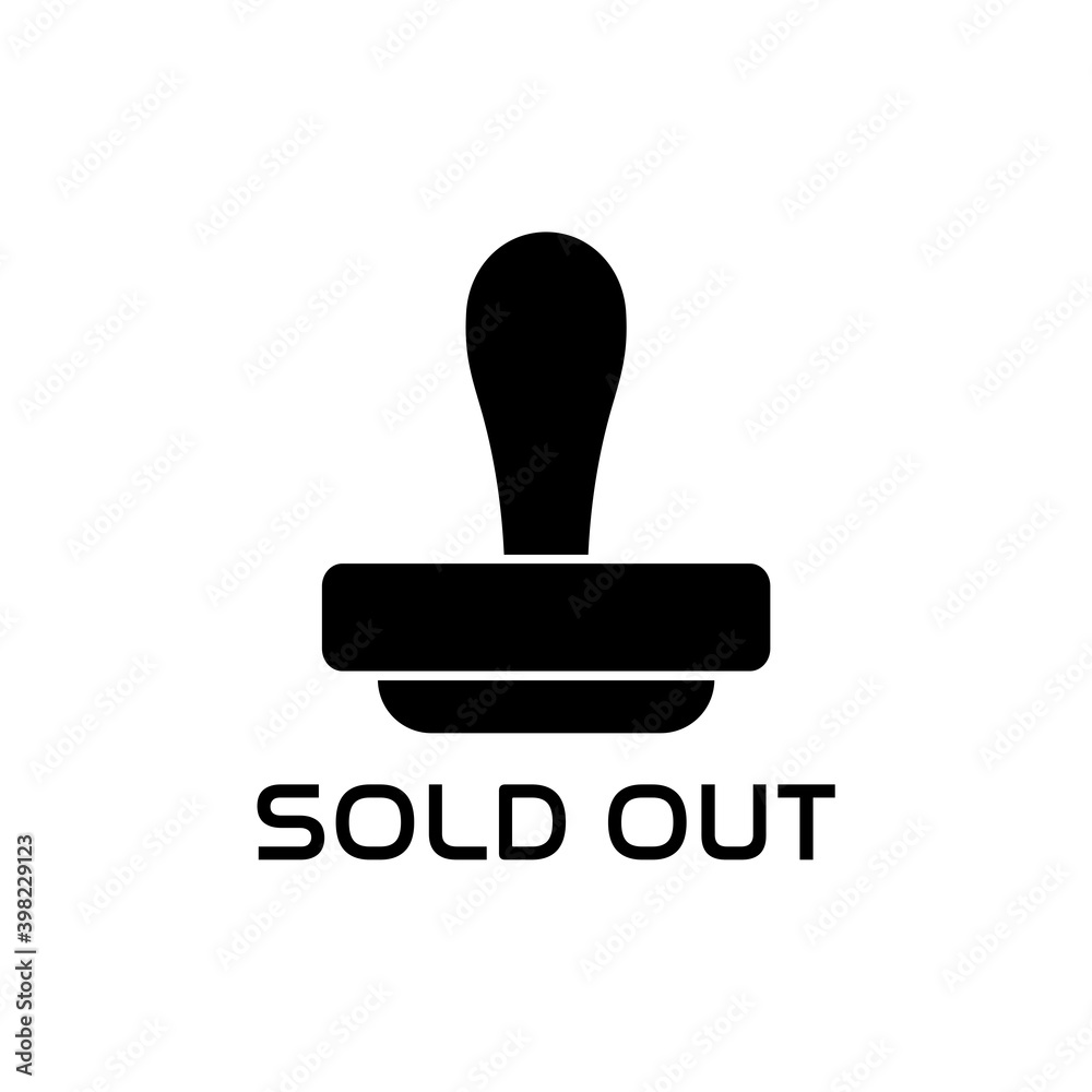 Sold out stamp icon isolated in white background Sold out stamp icon isolated in white background