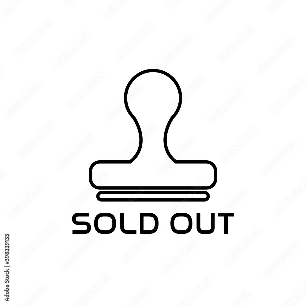 Sold out stamp icon isolated in white background Sold out stamp icon isolated in white background