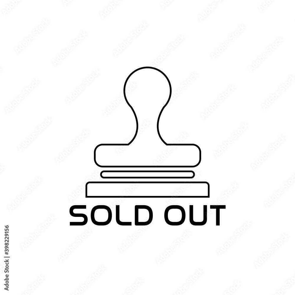 Sold out stamp icon isolated in white background Sold out stamp icon isolated in white background