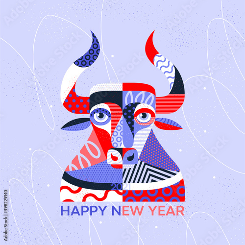 Bull vector illustration. Year of the bull