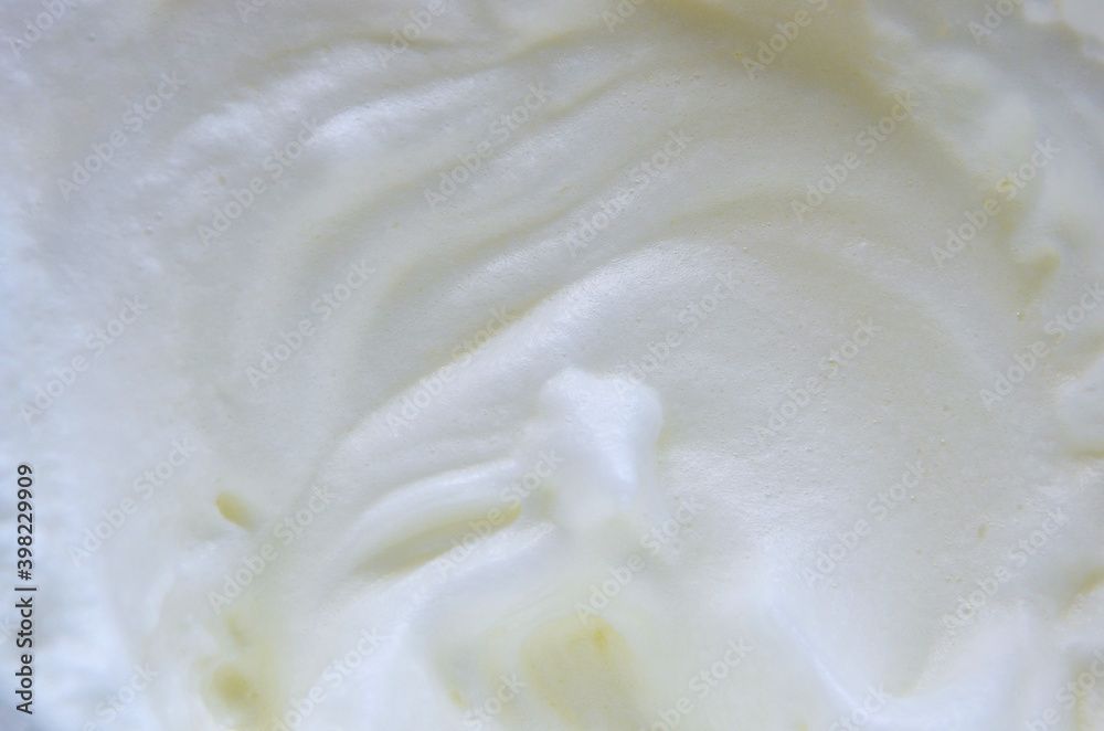 Closeup of whipped egg whites