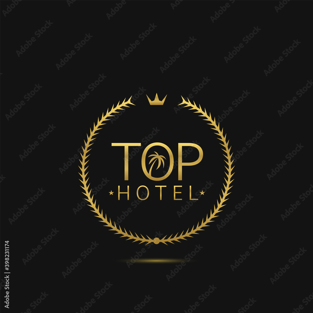 Fototapeta premium Golden Top hotel icon
