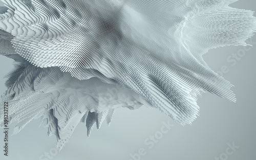 3d render of abstract deatailed shape. Dynamic futuristic background. photo