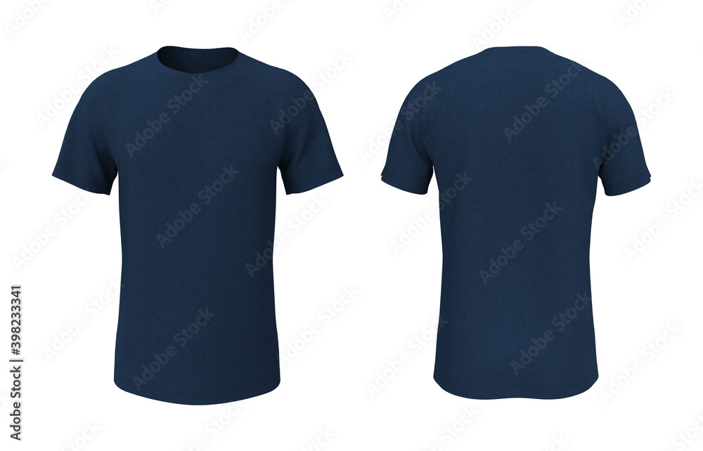 men's short-sleeve t-shirt mockup in front, and back views, design ...