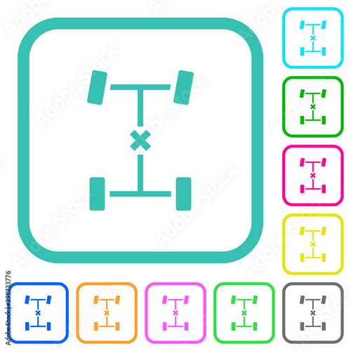 Central differential lock vivid colored flat icons
