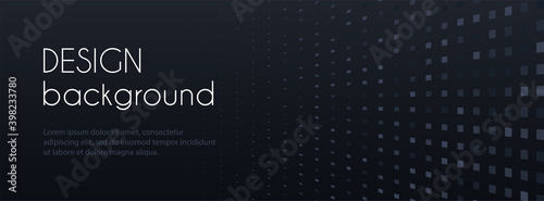 Abstract black minimal long banner. Vector horizontal background with copy space for text. Facebook cover, web header