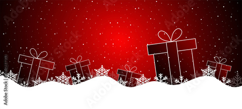 sfondo, regali, neve, fiocchi di neve, regalo di natale