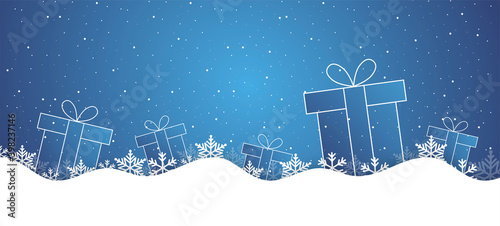 sfondo, regali, neve, fiocchi di neve, regalo di natale