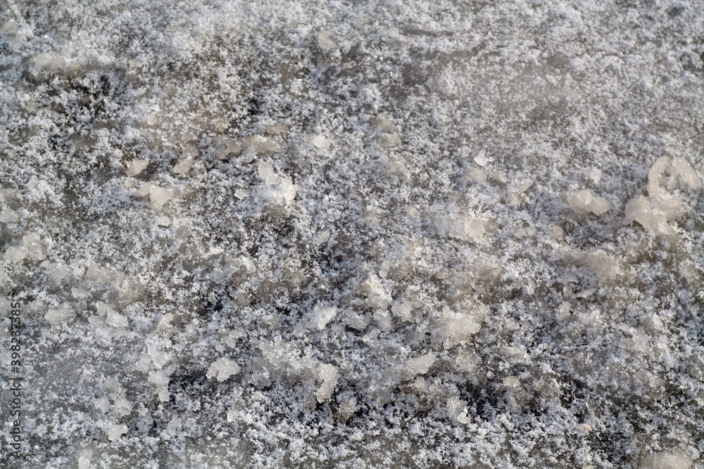 Abstract ice pattern with crack.