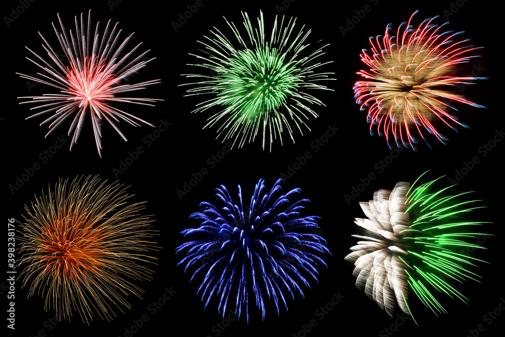Fototapeta premium Colorful firework explosions