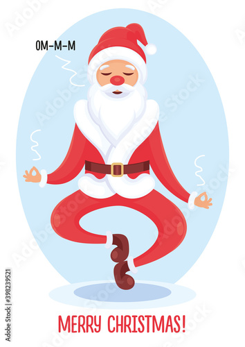 SANTA CLAUS MEDITING YOGA. CHARACTER DESIGN