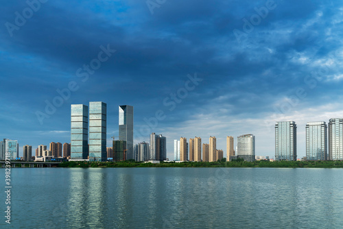 Lakeside modern office building in China