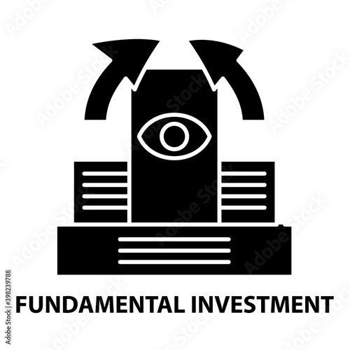fundamental investment icon, black vector sign with editable strokes, concept illustration