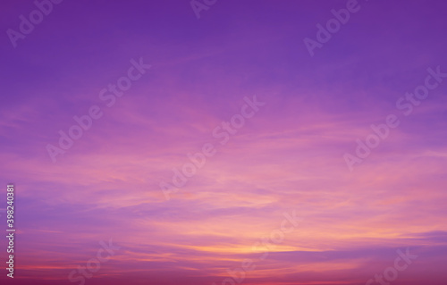 sunset in the sky,Beautiful sunset sky,Pastel color pink and purple sky at sunset, Abstract fantasy aerial view pastel background, Pink sunlight on sweet colorful sky and purple cloud before sunset