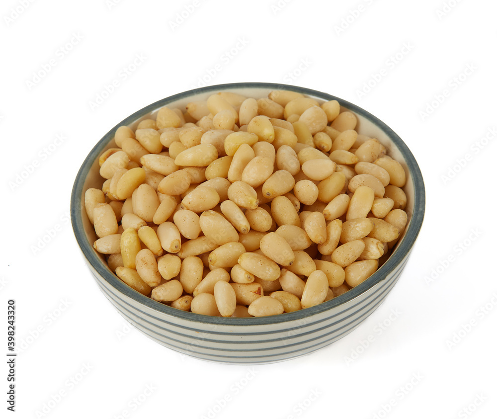 pine nuts isolated on white background pine nuts isolated on white background