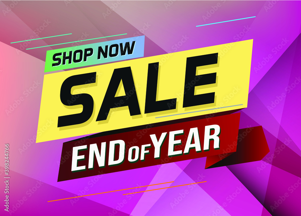 End of year Sale word concept vector illustration poster