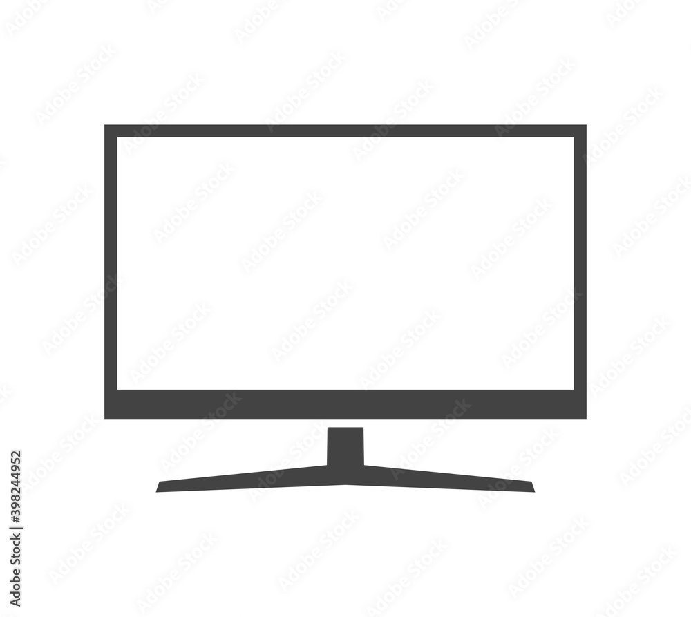 Monitor widescreen silhouette monochrome icon. Computer or tv empty screen, display. Monitor widescreen silhouette monochrome icon. Computer or tv empty screen, display.
