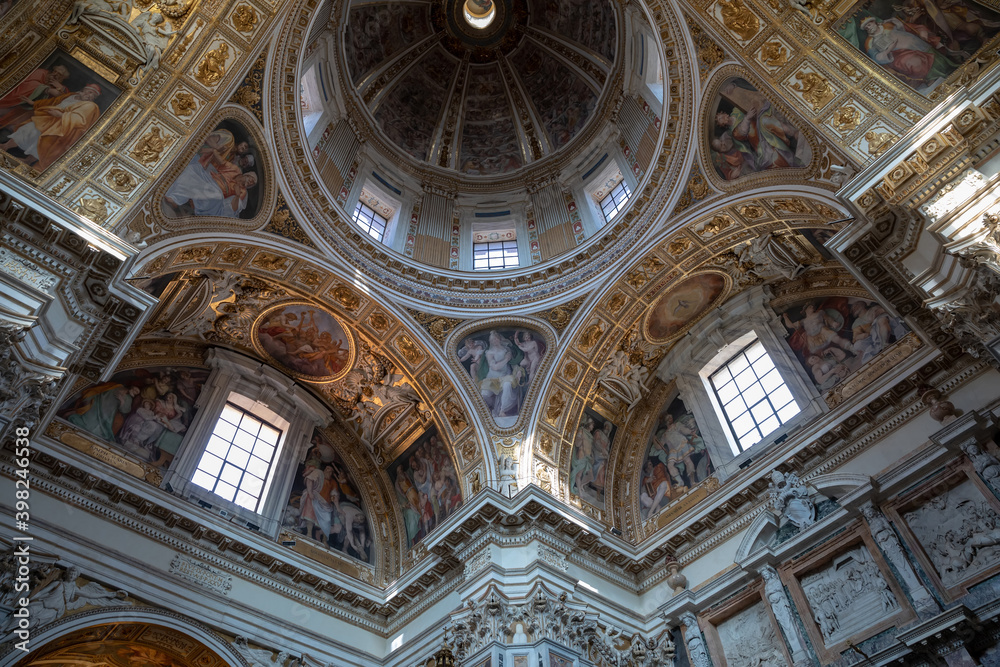 Panoramic view of interior of Basilica di Santa Maria Maggiore Panoramic view of interior of Basilica di Santa Maria Maggiore