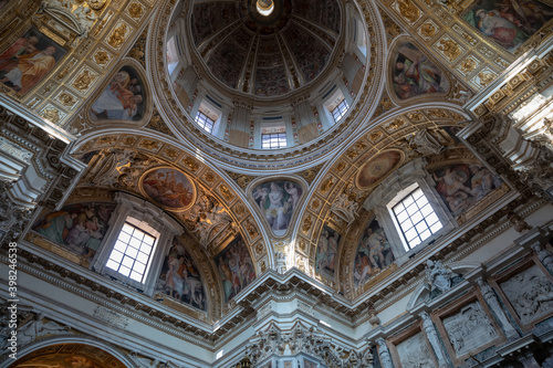 Panoramic view of interior of Basilica di Santa Maria Maggiore