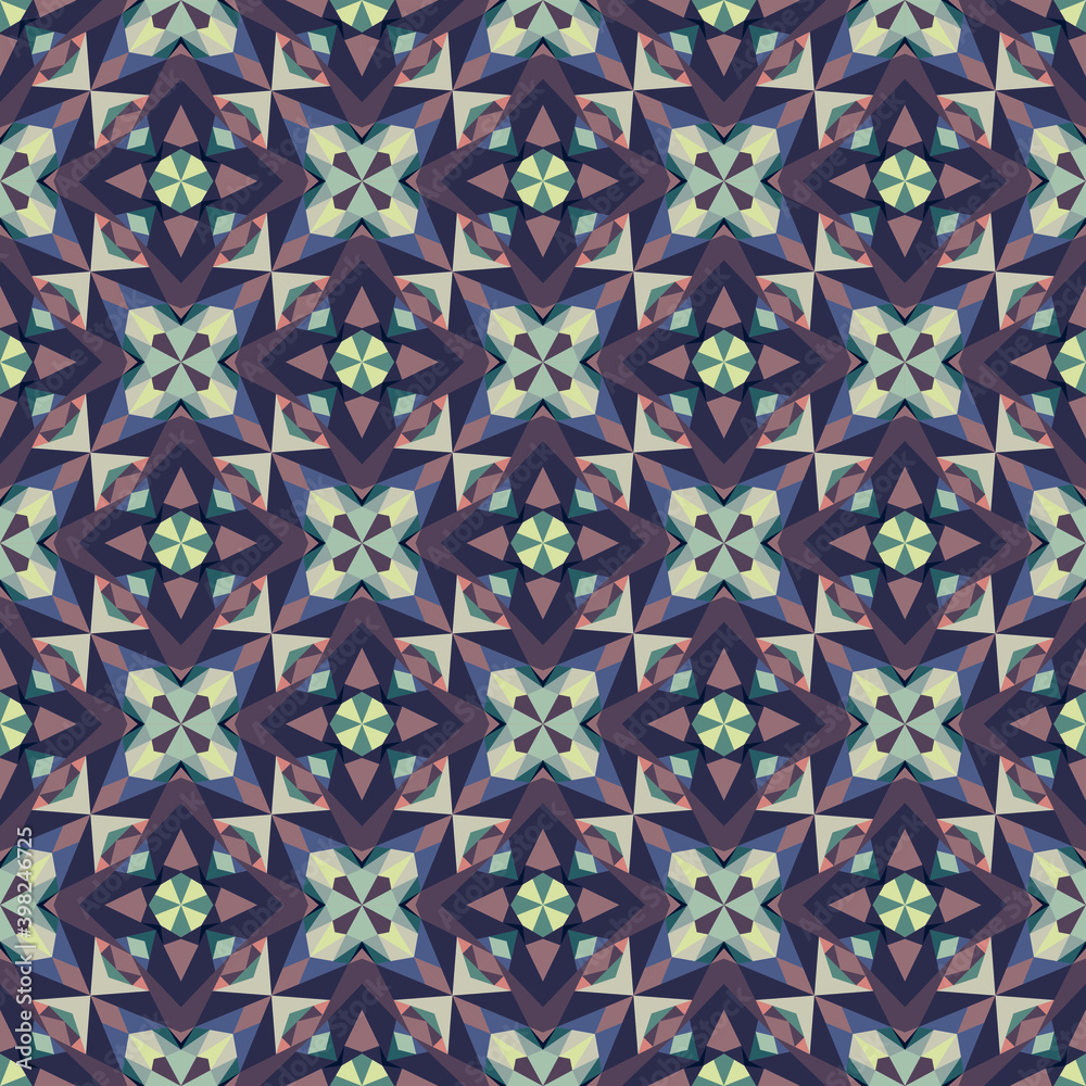 Geometric seamless pattern, abstract floral background, vector modern design texture.