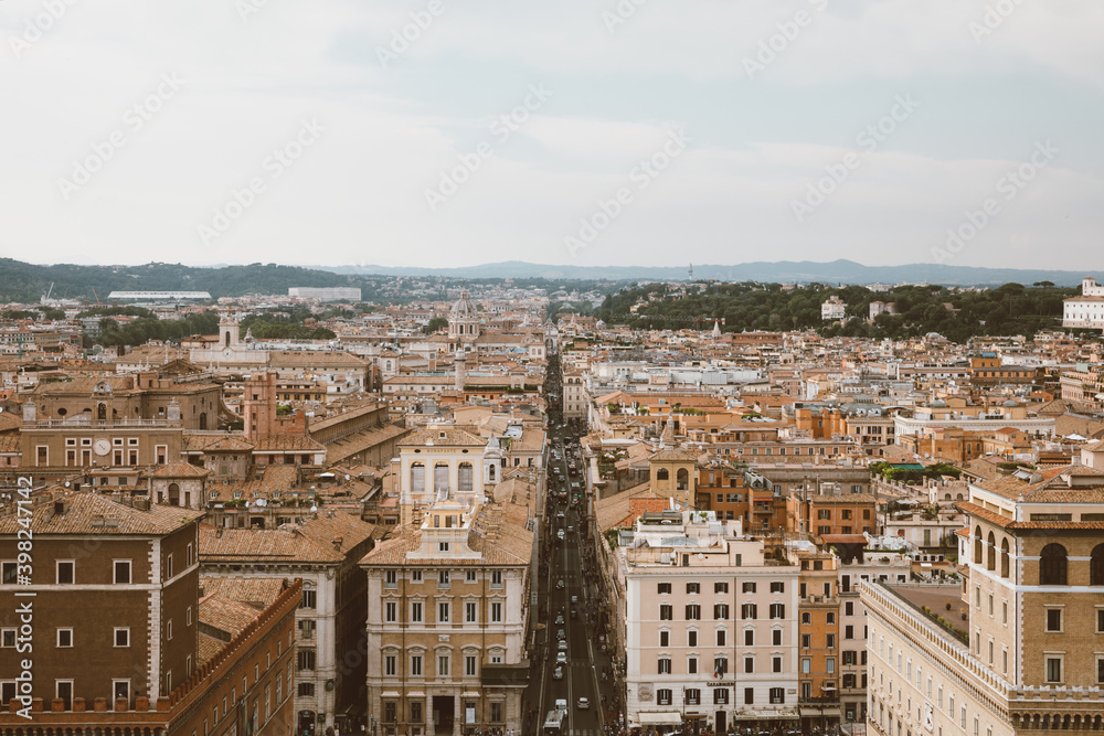 Panoramic view of Piazza Venezia and city from Vittoriano Panoramic view of Piazza Venezia and city from Vittoriano