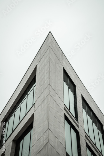 City buildings with sharp edges