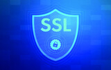 SSL - Secure Sockets Layer certificate. Cybersecurity https internet computing protocol concept. Security data technology for establishing encrypted connection between server and client illustration