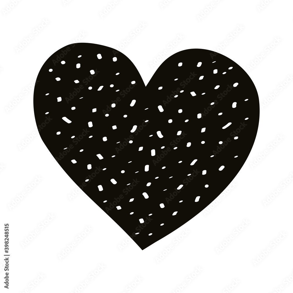 heart love dotted romantic silhouette style icon