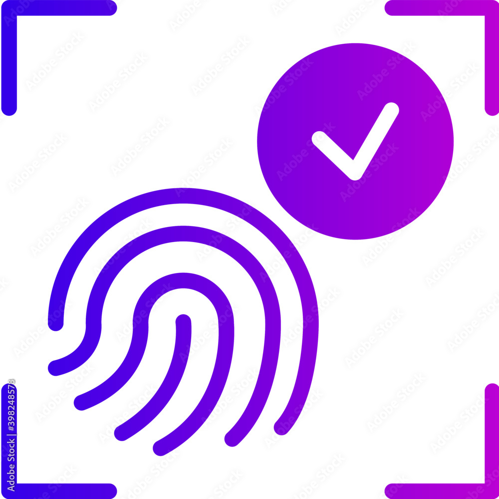 Fingerprint scanning icon vector