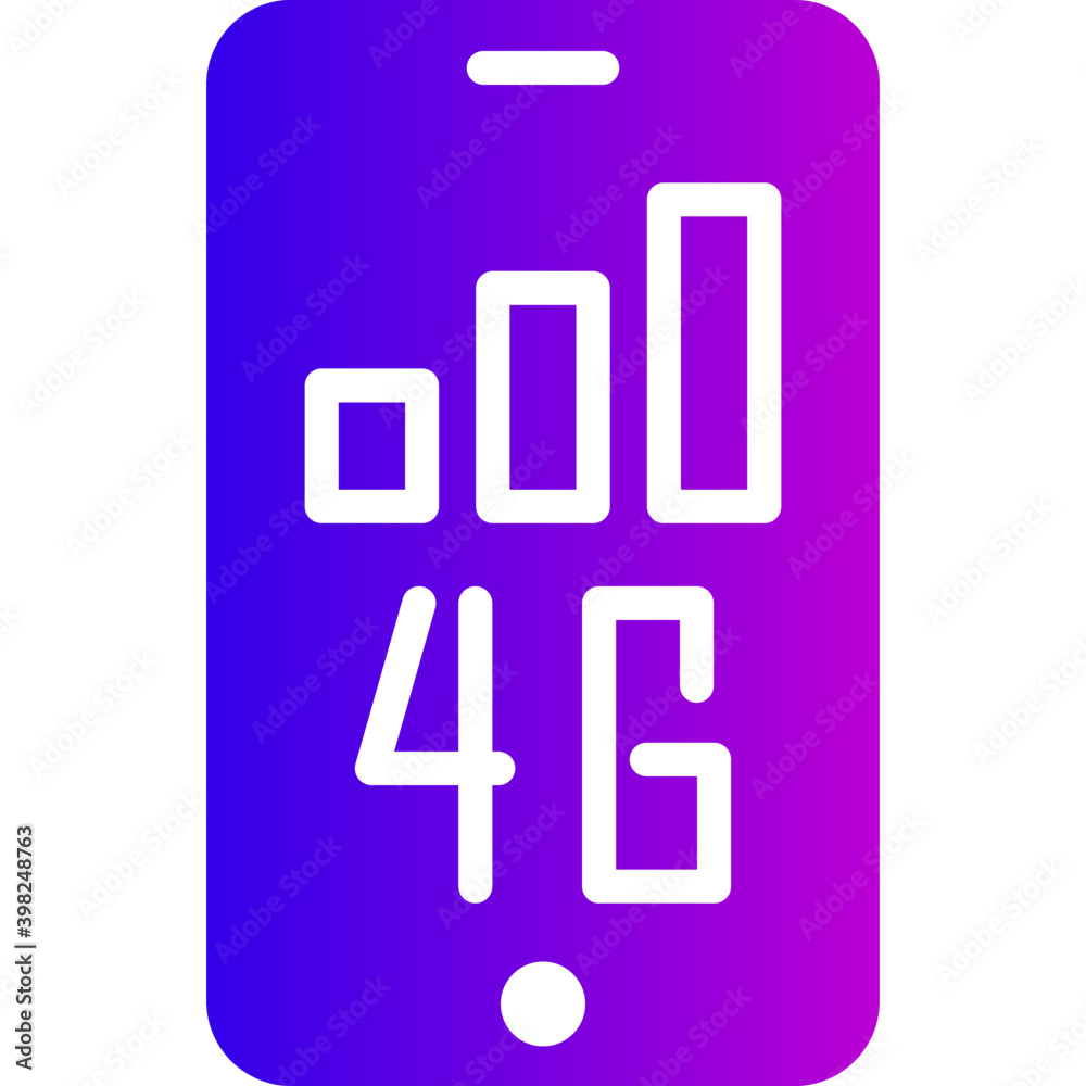 4G technology for smartphone icon 4G technology for smartphone icon