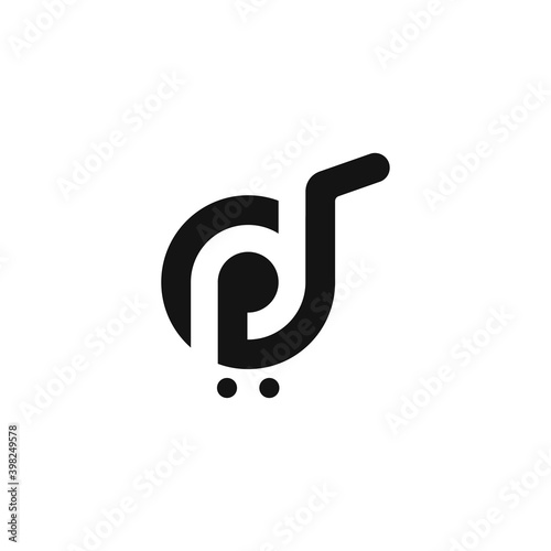 cart symbol combination with letter p