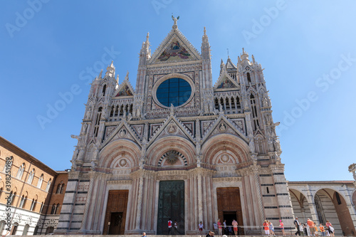 Panoramic facade of Siena Cathedral (Duomo di Siena)