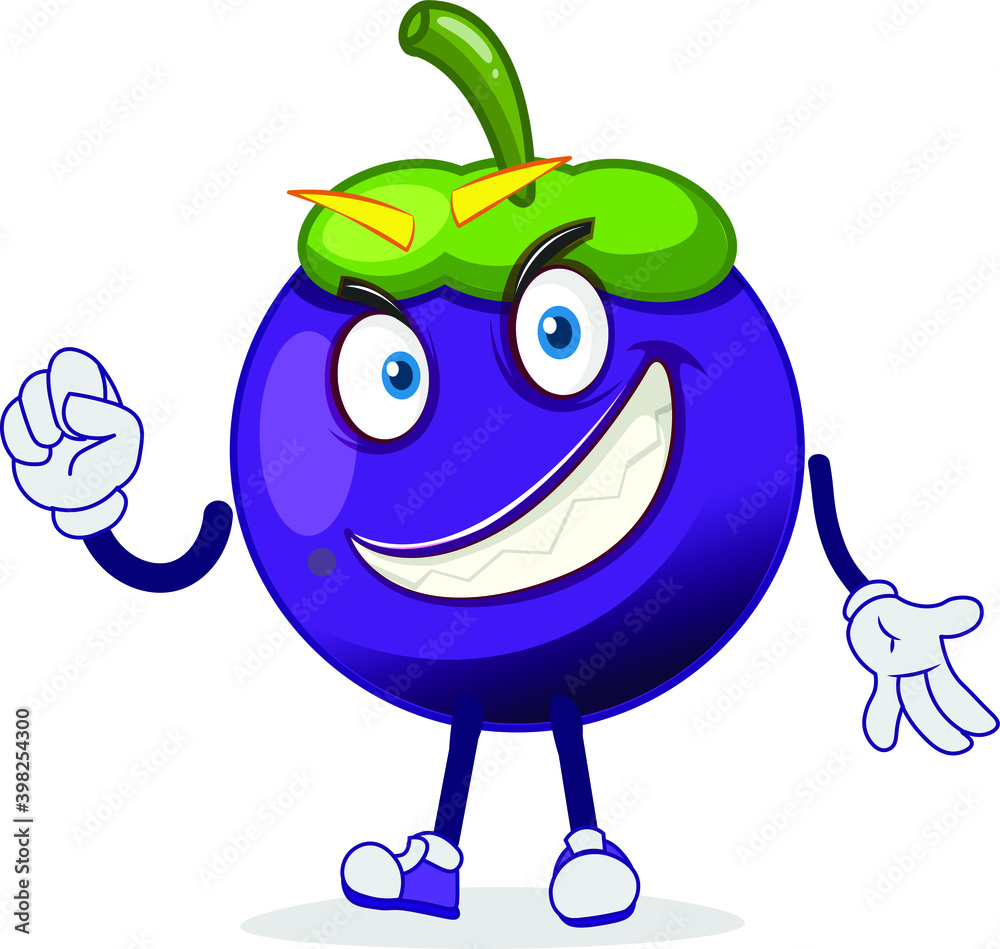clever mango Steen character showing its success mode