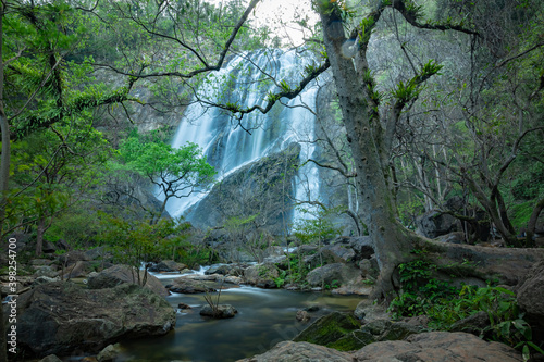 Fototapeta Naklejka Na Ścianę i Meble -  Khlong Lan Waterfall, Beautiful waterfalls in klong Lan national park of Thailand. Khlong Lan Waterfall, KamphaengPhet Province - Thailand.