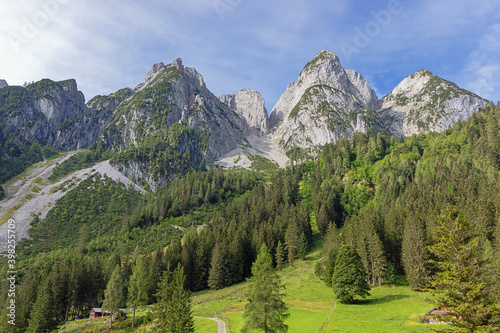 View of the Donnerkogel, seen from the shore of the Gosausee