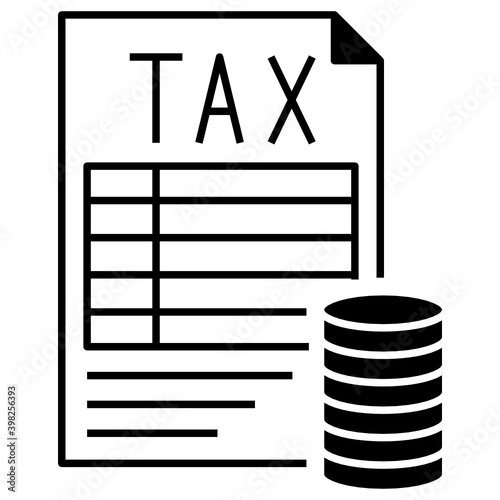 Excess profits tax Vector glyph Icon Design, Wealth Tax Concept,  Compulsory Financial charges and Taxation Symbol on White Background, Levy Sign