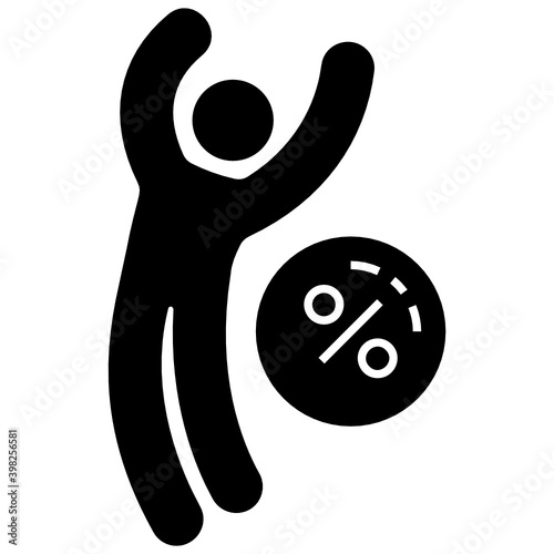Tax avoidance Concept, Man is avoiding from fine fee Vector glyph Icon Design, Compulsory Financial charges and Taxation Symbol on White Background, Levy Sign