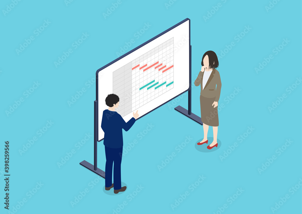 スケジュール管理 ガントチャート マネジメントのイラスト素材 Stock Vector Adobe Stock