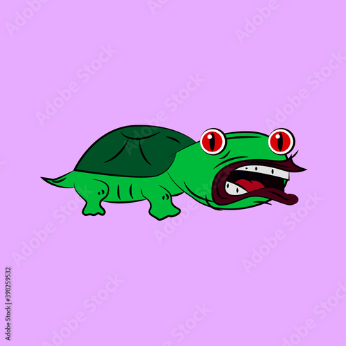 turtle laughing out loud, streetwear or t-shirt design