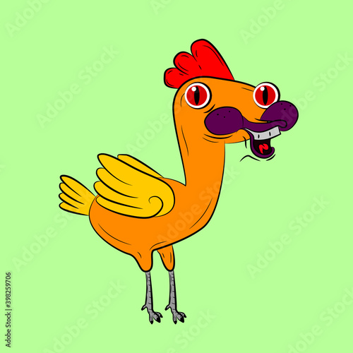 chicken laughing out loud, streetwear or t-shirt design