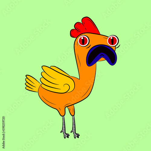 chicken laughing out loud, streetwear or t-shirt design