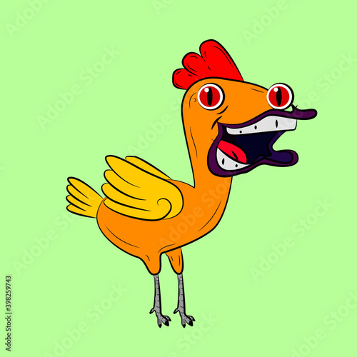 chicken laughing out loud, streetwear or t-shirt design